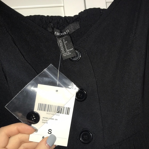 NWT Black Button Down Dress Forever 21 - Picture 2 of 4